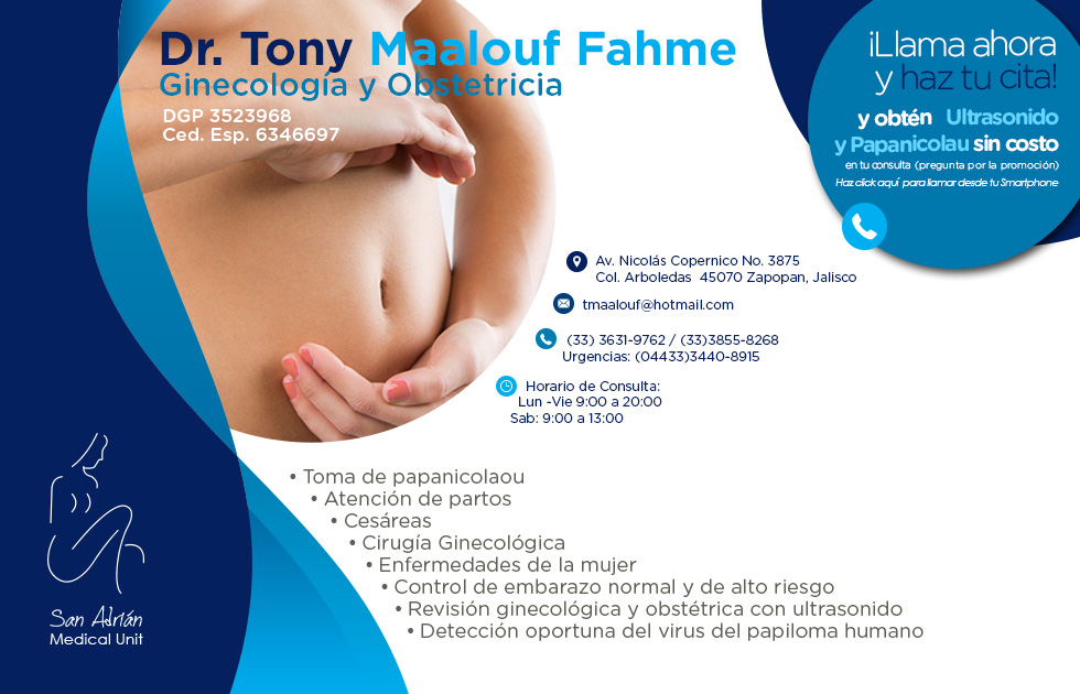 Dr. Tony Maalouf Fahme Ginecologo Obstetra Guadalajara Jalisco Mexico