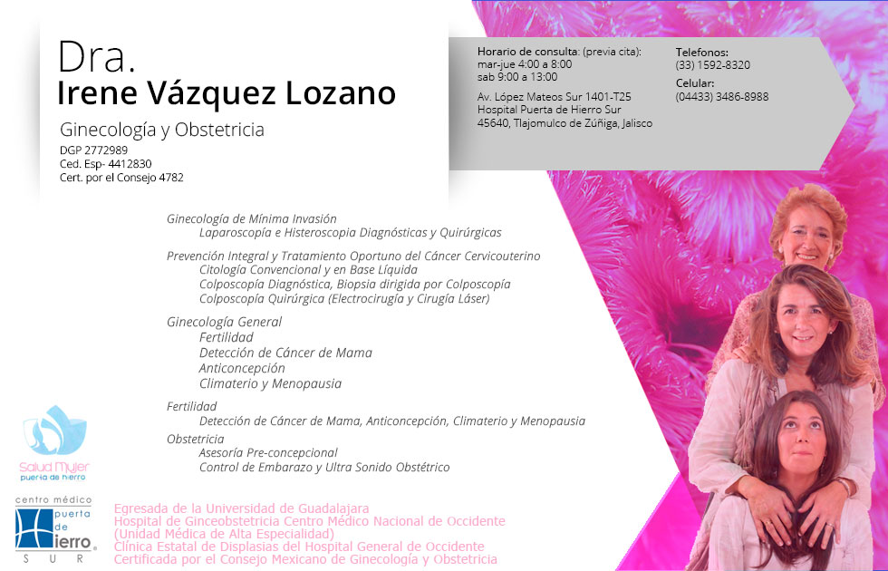 Dra. Irene Vazquez Lozano Ginecologo Obstetra Guadalajara Jalisco Mexico