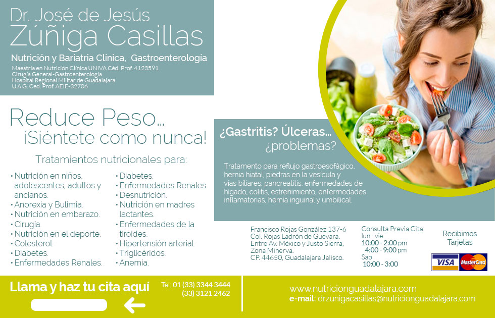 Dr. José de Jesús Zúñiga Casillas Nutriólogo Gastroenterólogo Bariatra Guadalajara Jalisco México