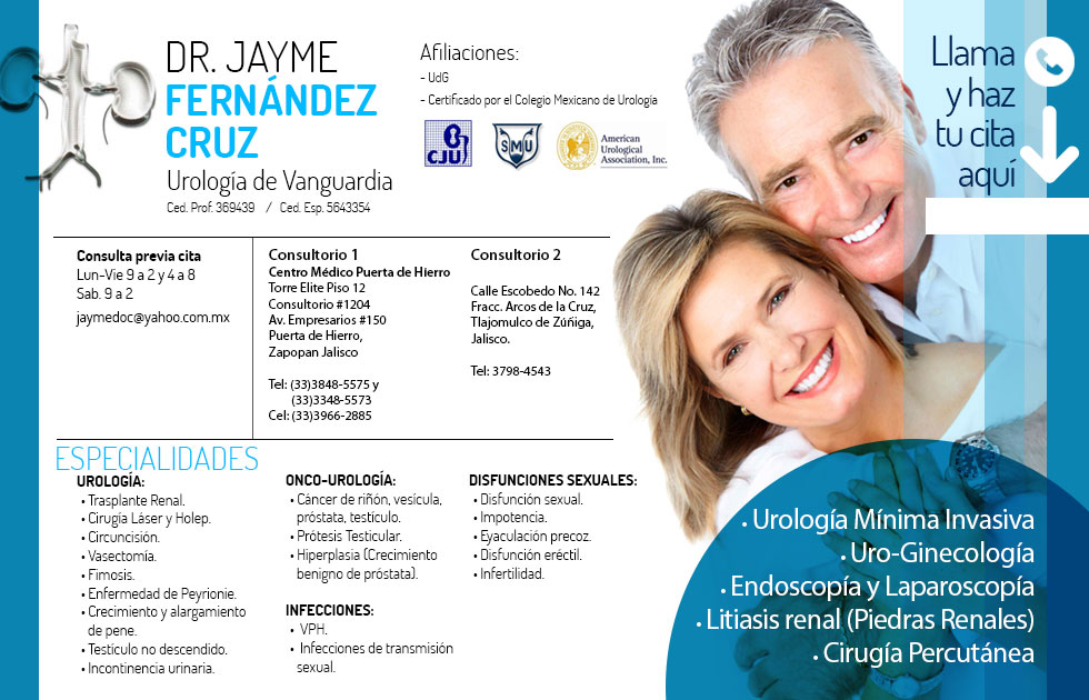 Dr. Jayme Fernández Cruz Cirujano Urólogo Guadalajara Jalisco México